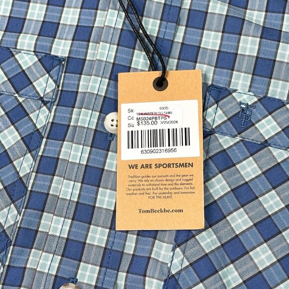 Tom Beckbe Tidewater Checkered Button Down Shirt Short Sleeve- Mens Small- NWT! - Picture 4 of 8